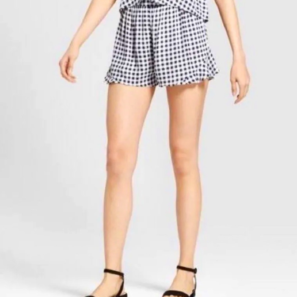 Xhilaration Women’s Gingham Shorts In Star Navy Size M